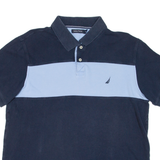 NAUTICA Mens Polo Shirt Blue Striped M
