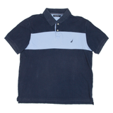 NAUTICA Mens Polo Shirt Blue Striped M
