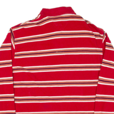 TOMMY HILFIGER Mens Polo Shirt Red Striped Long Sleeve L