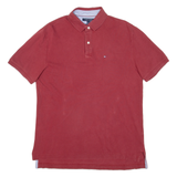 TOMMY HILFIGER Mens Polo Shirt Red M