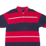 NAUTICA Mens Polo Shirt Red Striped L
