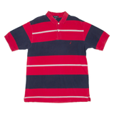NAUTICA Mens Polo Shirt Red Striped L