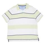 CHAPS Mens Polo Shirt Green Striped L