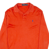 POLO RALPH LAUREN Mens Polo Shirt Orange Long Sleeve M