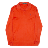 POLO RALPH LAUREN Mens Polo Shirt Orange Long Sleeve M