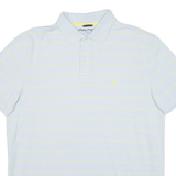 NAUTICA Mens Polo Shirt Blue Striped L