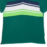 TOMMY HILFIGER Mens Polo Shirt Green Striped L