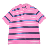 CHAPS Mens Polo Shirt Pink Striped XL