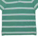 TOMMY HILFIGER Mens Polo Shirt Green Striped M