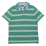 TOMMY HILFIGER Mens Polo Shirt Green Striped M