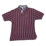 TOMMY HILFIGER Mens Polo Shirt Maroon Striped XL