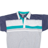 STATIC Mens Polo Shirt Grey Striped M