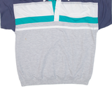 STATIC Mens Polo Shirt Grey Striped M