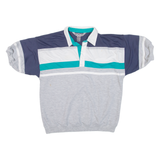 STATIC Mens Polo Shirt Grey Striped M