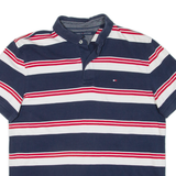 TOMMY HILFIGER Mens Polo Shirt Blue Striped M
