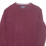 TOMMY HILFIGER Mens Jumper Red Tight Knit Wool M