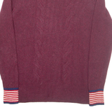 TOMMY HILFIGER Mens Jumper Red Tight Knit Wool M