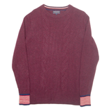 TOMMY HILFIGER Mens Jumper Red Tight Knit Wool M