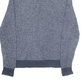 TOMMY HILFIGER Mens Jumper Blue Button Neck Tight Knit XL