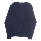 TOMMY HILFIGER Mens Jumper Blue Tight Knit Wool M