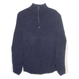 TOMMY HILFIGER Womens Jumper Blue 1/4 Zip Tight Knit M
