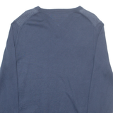 TOMMY HILFIGER Mens Patterned Jumper Blue Diamond V-Neck Tight Knit M