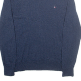 TOMMY HILFIGER Mens Jumper Blue Tight Knit Wool M