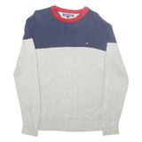 TOMMY HILFIGER Mens Jumper Grey Tight Knit M