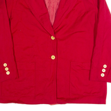 WEINBERG Womens Blazer Jacket Red Wool 90s M