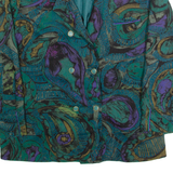 Womens Blazer Jacket Green Crazy Pattern M