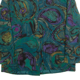 Womens Blazer Jacket Green Crazy Pattern M