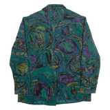 Womens Blazer Jacket Green Crazy Pattern M