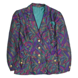Womens Blazer Jacket Purple 90s Crazy Pattern M