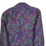 Womens Blazer Jacket Purple 90s Crazy Pattern M