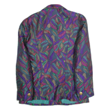 Womens Blazer Jacket Purple 90s Crazy Pattern M