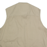 OUJIAN Utility Mens Gilet Beige 2XL