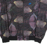 NIKE Womens Track Jacket Black Crazy Pattern S