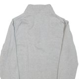 KANGOL Mens Jumper Grey 1/4 Zip Tight Knit XL