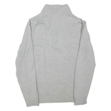 KANGOL Mens Jumper Grey 1/4 Zip Tight Knit XL