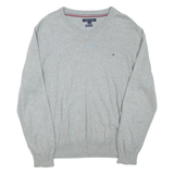 TOMMY HILFIGER Mens Jumper Grey Tight Knit L