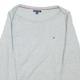 TOMMY HILFIGER Womens Jumper Grey Tight Knit L