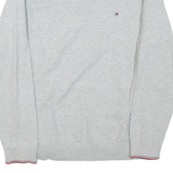 TOMMY HILFIGER Womens Jumper Grey Tight Knit L