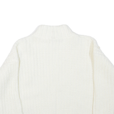GUESS Womens Jumper Cream Chunky Knit L