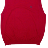 CHAPS Mens Jumper Red Tight Knit Sleeveless 2XL