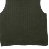 TOMMY HILFIGER Mens Jumper Green V-Neck Cable Knit Sleeveless XL
