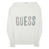 GUESS Womens Jumper Cream Tight Knit Viscose XL