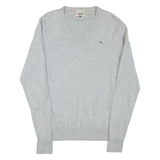 HILFIGER DENIM Mens Jumper Grey V-Neck Tight Knit M