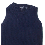 TOMMY HILFIGER Womens Jumper Blue Chunky Knit Sleeveless XS