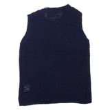 TOMMY HILFIGER Womens Jumper Blue Chunky Knit Sleeveless XS
