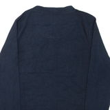 DIESEL Womens Jumper Blue V-Neck Waffle Knit L